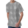 Prince of Wales Check Pattern Print Men's Velvet T-Shirt