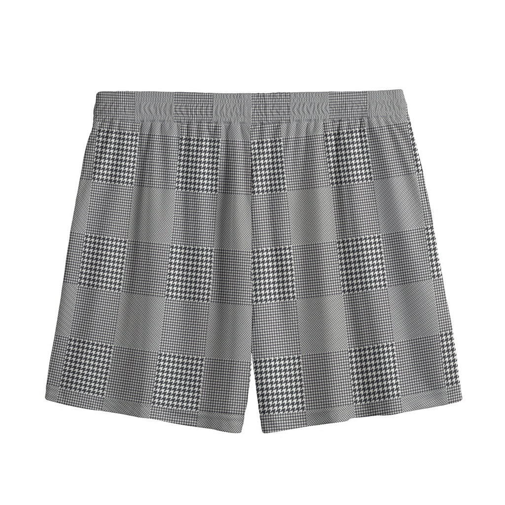 Prince of Wales Check Pattern Print Mesh Shorts