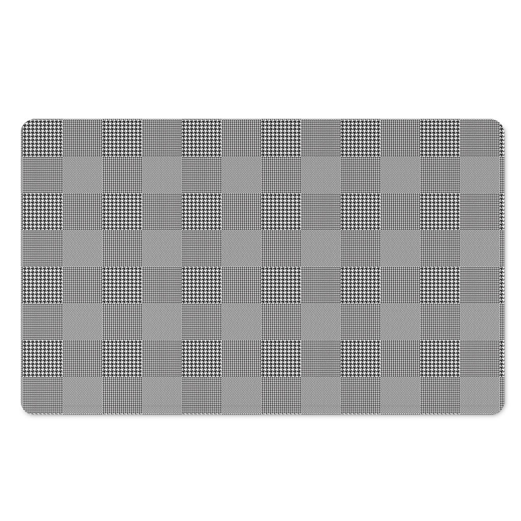 Prince of Wales Check Pattern Print Polyester Doormat