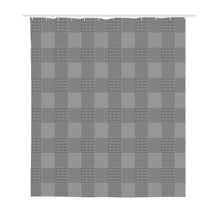 Prince of Wales Check Pattern Print Polyester Shower Curtain