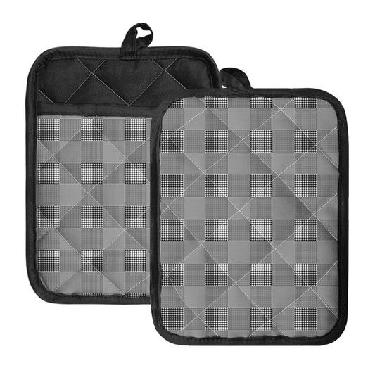 Prince of Wales Check Pattern Print Pot Holders With Pocket