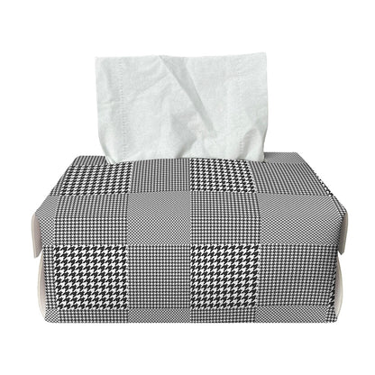 Prince of Wales Check Pattern Print Rectangle Tissue Box Cover