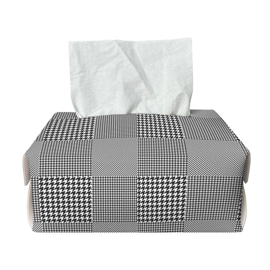 Prince of Wales Check Pattern Print Rectangle Tissue Box Cover