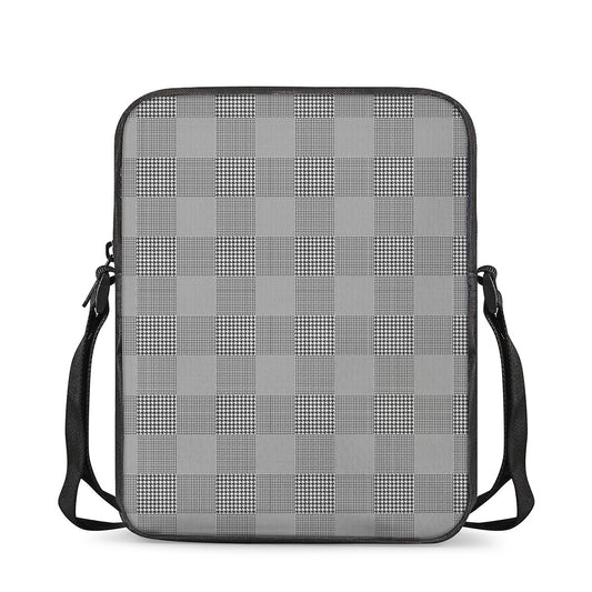 Prince of Wales Check Pattern Print Rectangular Crossbody Bag