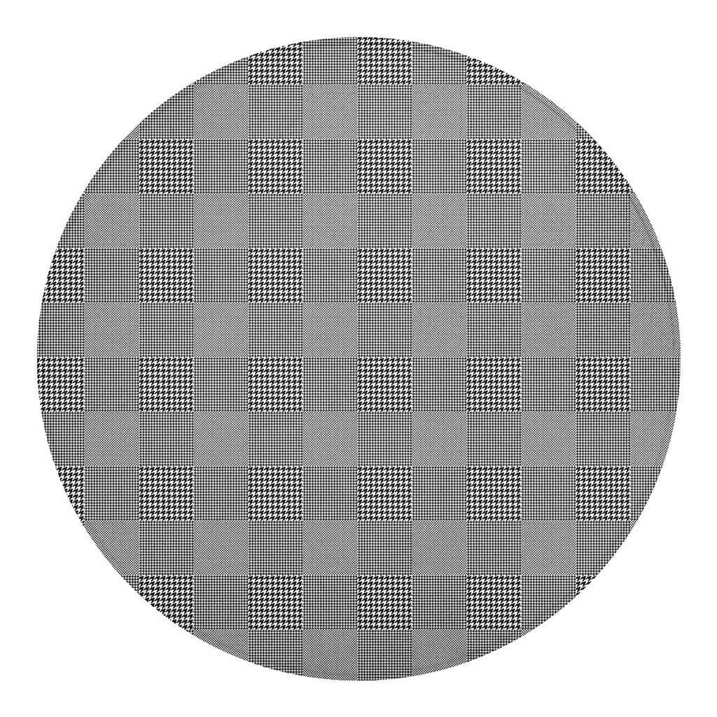 Prince of Wales Check Pattern Print Round Blanket
