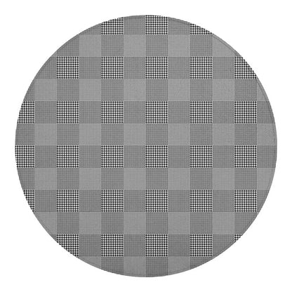 Prince of Wales Check Pattern Print Round Blanket