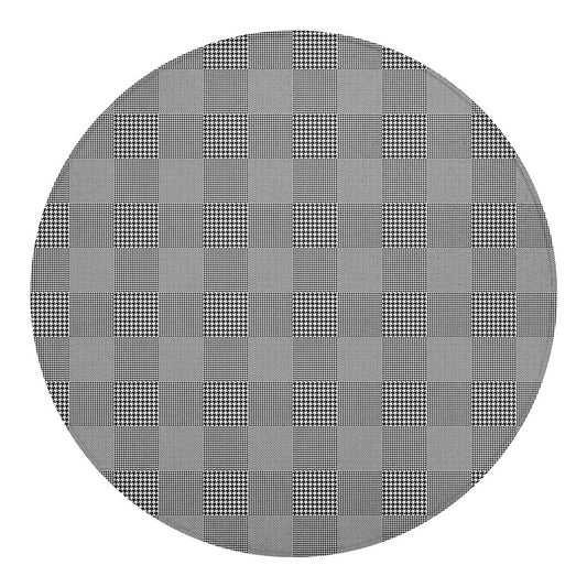 Prince of Wales Check Pattern Print Round Blanket