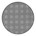 Prince of Wales Check Pattern Print Round Floor Mat