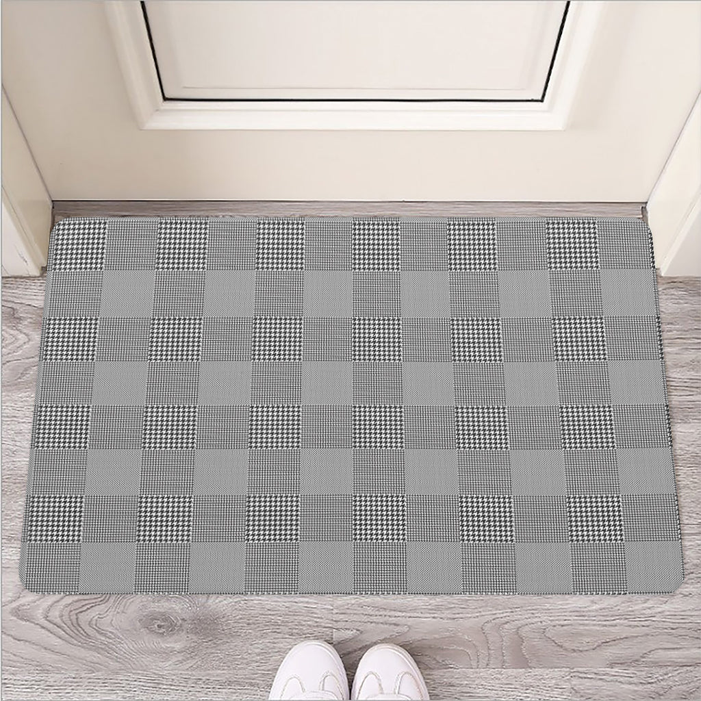 Prince of Wales Check Pattern Print Rubber Doormat
