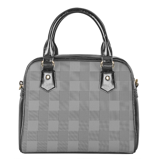 Prince of Wales Check Pattern Print Shoulder Handbag