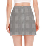Prince of Wales Check Pattern Print Side Slit Mini Skirt