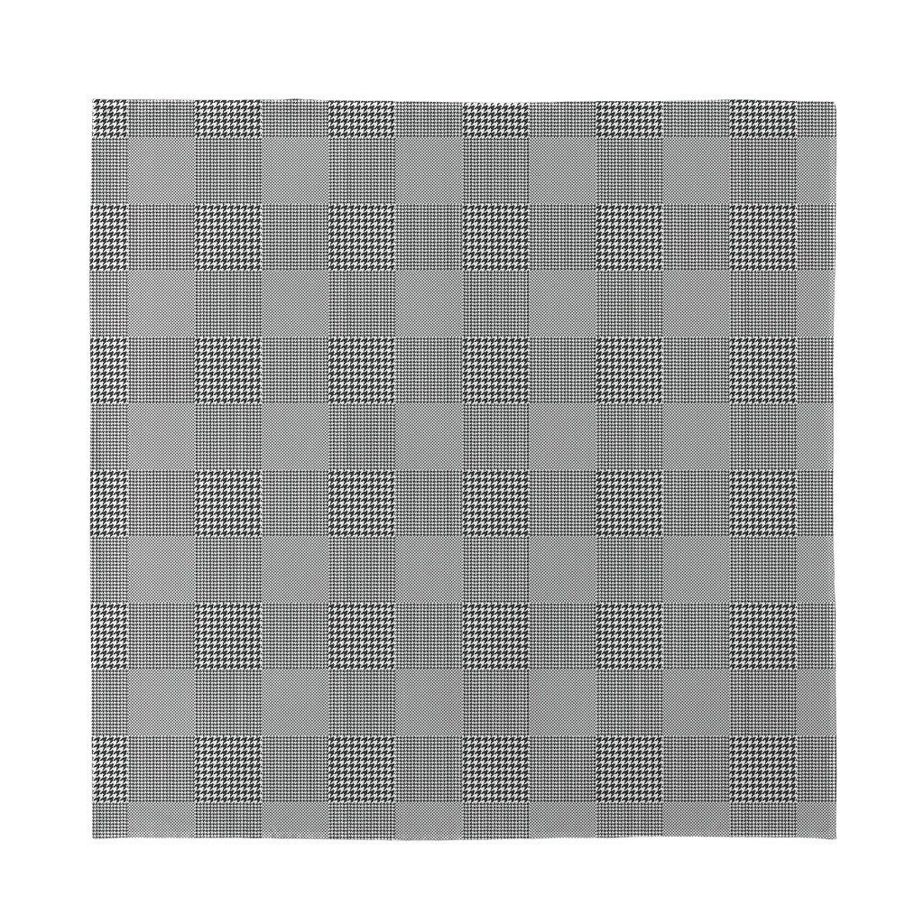 Prince of Wales Check Pattern Print Silk Bandana