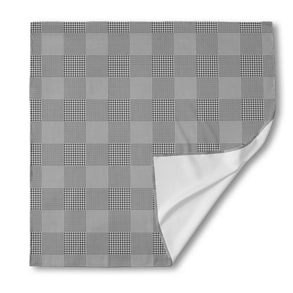 Prince of Wales Check Pattern Print Silk Bandana