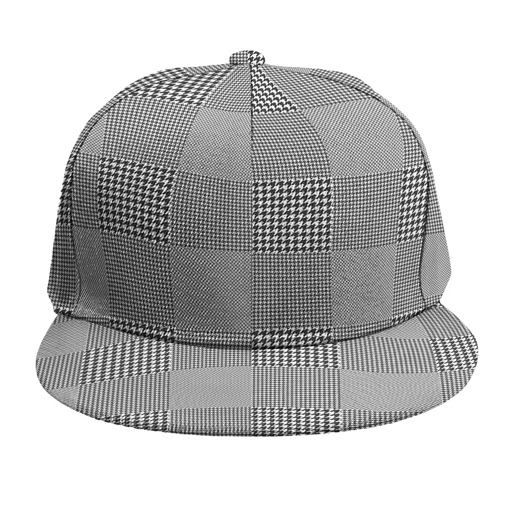 Prince of Wales Check Pattern Print Snapback Cap