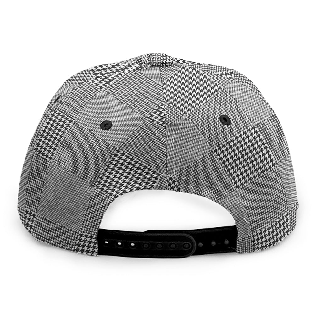 Prince of Wales Check Pattern Print Snapback Cap