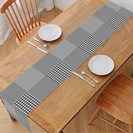 Prince of Wales Check Pattern Print Table Runner