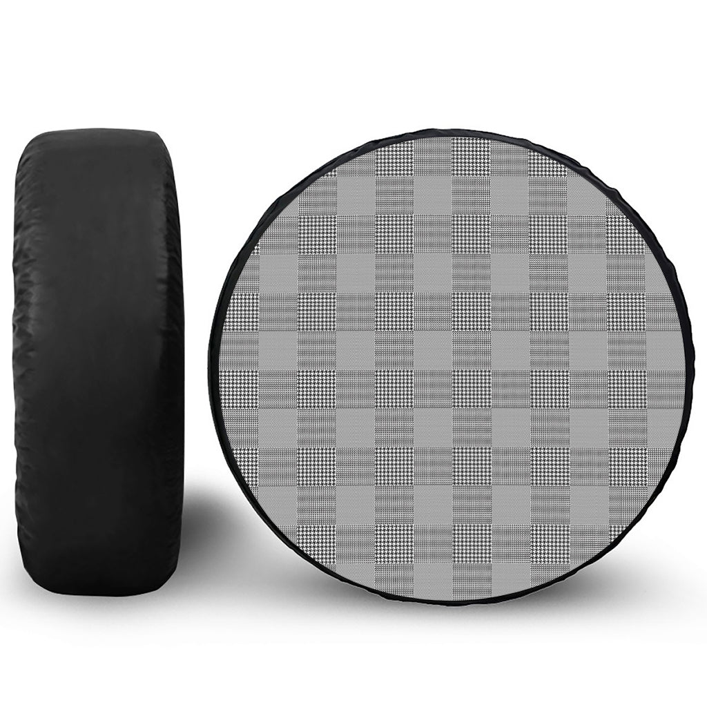 Prince of Wales Check Pattern Print Tire Cover