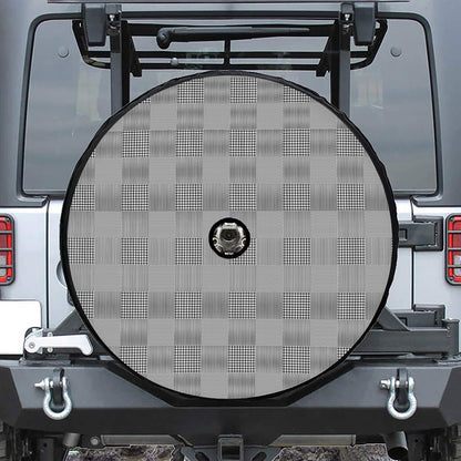 Prince of Wales Check Pattern Print Tire Cover With Camera Hole