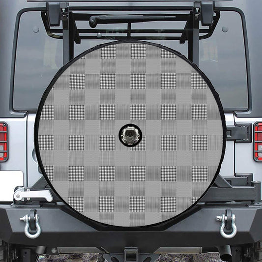 Prince of Wales Check Pattern Print Tire Cover With Camera Hole