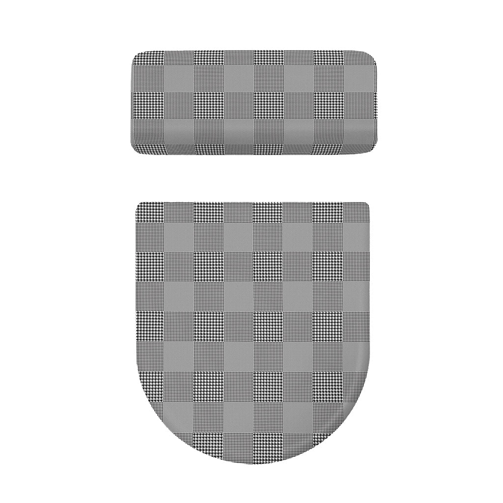 Prince of Wales Check Pattern Print Toilet Lid And Tank Cover Set