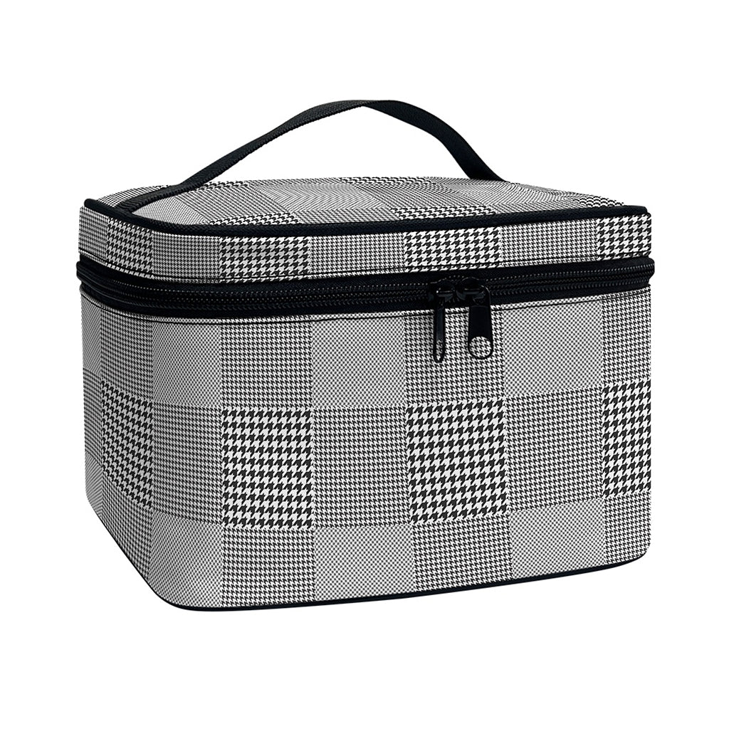 Prince of Wales Check Pattern Print Travel Makeup Bag