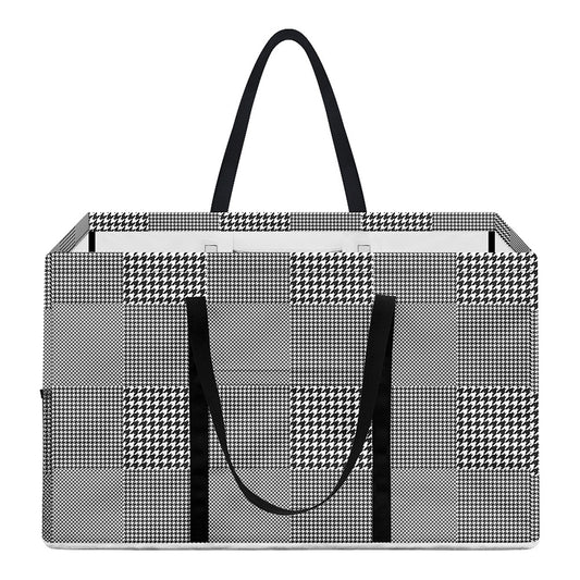 Prince of Wales Check Pattern Print Utility Tote Bag