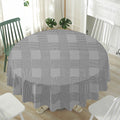 Prince of Wales Check Pattern Print Waterproof Round Tablecloth