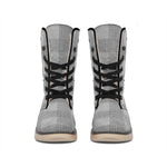 Prince of Wales Check Pattern Print Winter Boots