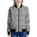 Prince of Wales Check Pattern Print Women's Bomber Jacket