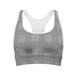Prince of Wales Check Pattern Print Women's Sports Bra