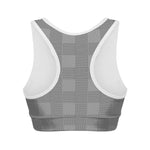 Prince of Wales Check Pattern Print Women's Sports Bra