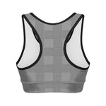 Prince of Wales Check Pattern Print Women's Sports Bra