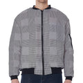 Prince of Wales Check Pattern Print Zip Sleeve Bomber Jacket