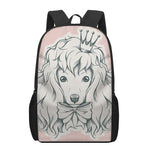 Princess Poodle Print 17 Inch Backpack