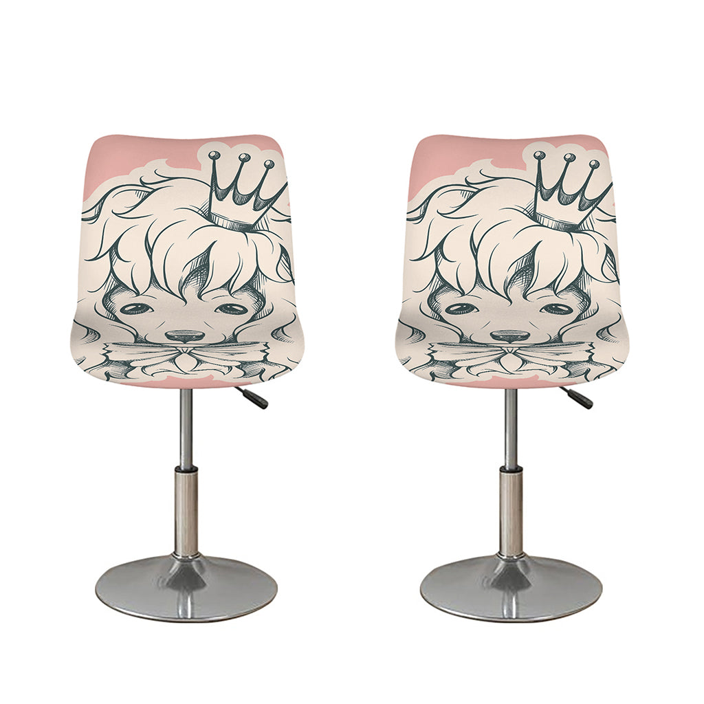 Princess Poodle Print Bar Stool Covers