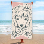 Princess Poodle Print Beach Towel