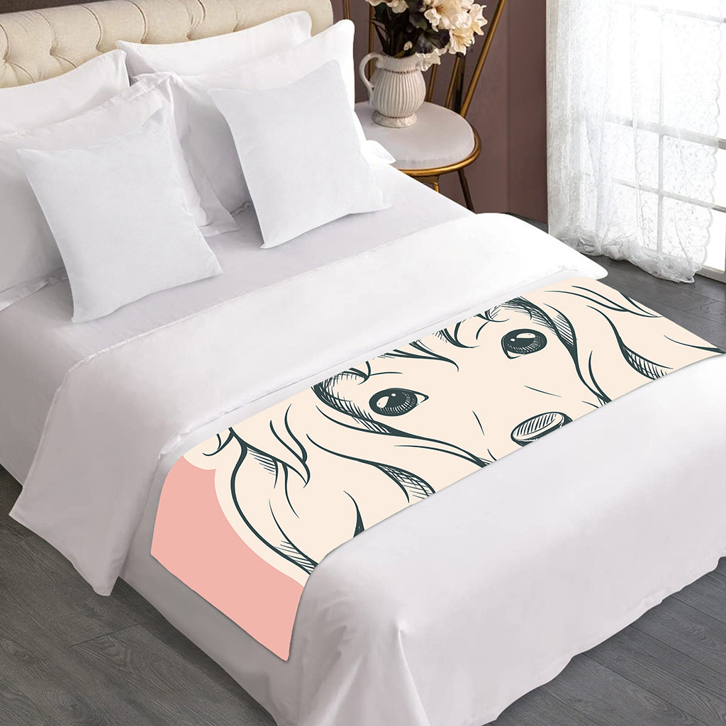 Princess Poodle Print Bed Runner