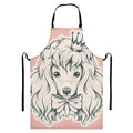Princess Poodle Print Bib Apron With Pocket