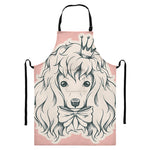 Princess Poodle Print Bib Apron With Pocket