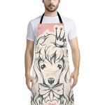 Princess Poodle Print Bib Apron With Pocket