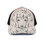 Princess Poodle Print Black Mesh Trucker Cap