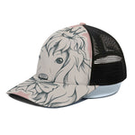 Princess Poodle Print Black Mesh Trucker Cap