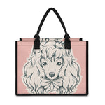 Princess Poodle Print Canvas Tote Bag