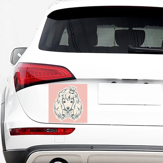 Princess Poodle Print Car Sticker
