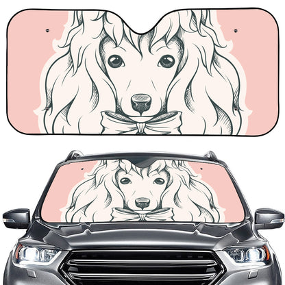 Princess Poodle Print Car Windshield Sun Shade