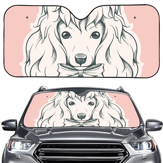 Princess Poodle Print Car Windshield Sun Shade