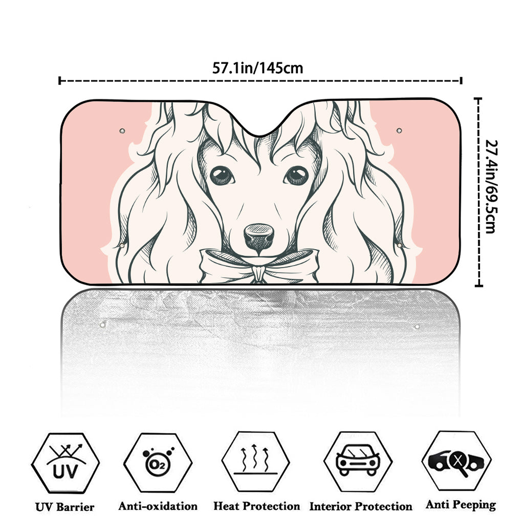 Princess Poodle Print Car Windshield Sun Shade