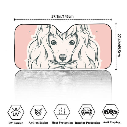 Princess Poodle Print Car Windshield Sun Shade