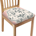 Princess Poodle Print Chair Cushion Cover