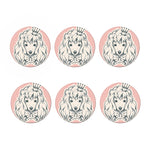 Princess Poodle Print Coaster Set